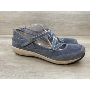 Dansko  Women's Blue Suede Mesh Mary Jane Walking 11.5 Casual Comfort Shoes